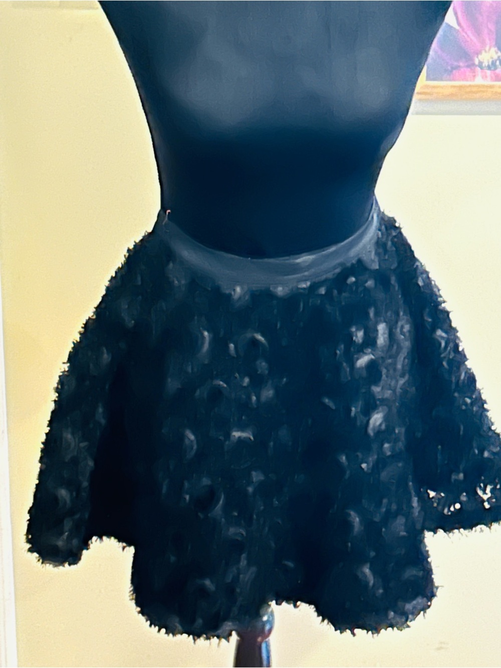 AKIRA Black Textured Circle Skirt - Picture 2 of 2